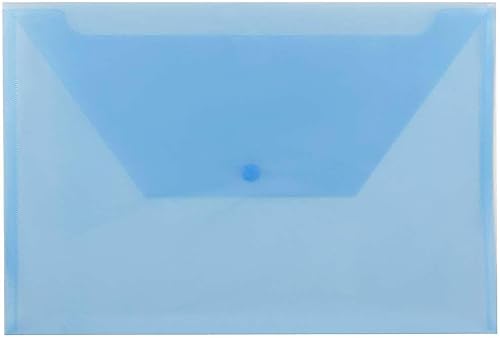 Miniatura 14 de JAM PAPER Sobres de plástico con cierre a presión, folleto de cartas, 9 3/4 x 13 pulgadas, cuadrícula gris ahumado, paquete de 12