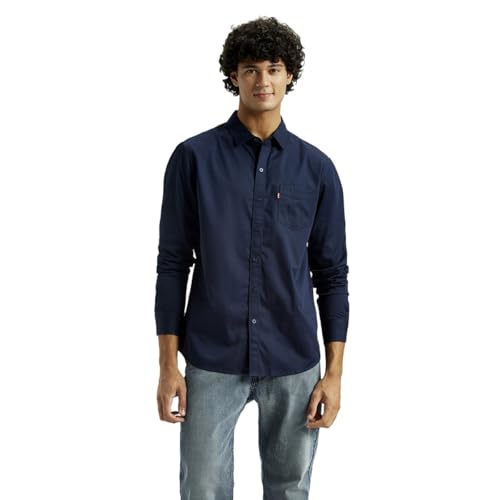Image of Levi's Men's Cotton Solid Slim Fit Shirt