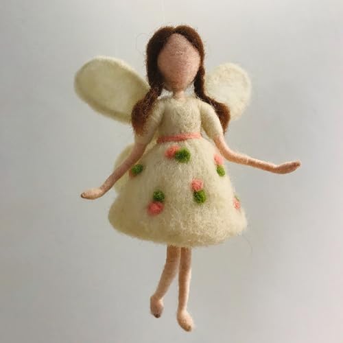 Image of White and Green Wing Elves Needle Felting Kits Friendly Instruction DIY Craft Kit for Beginners