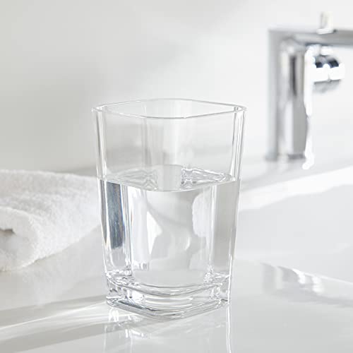 Huang Acrylic Clear Square Toothbrush Holder or Bathroom Tumbler Cup | Shatter-Proof, Stylish, Durable and Modern Minimalist Design Huang Acrylic Clear Square Toothbrush Holder or Bathroom Tumbler Cup | Shatter-Proof, Stylish, Durable and Modern Minimalist Design
