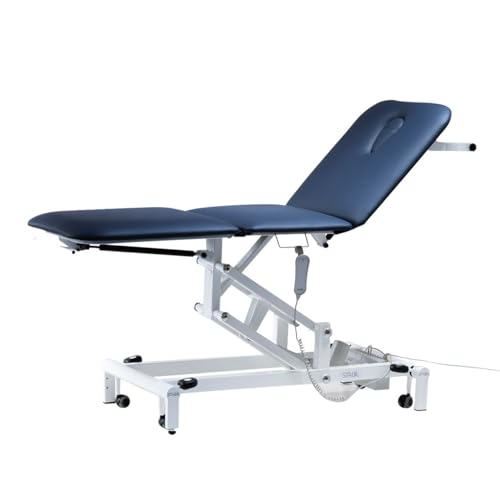 STABIL Komfort Treatment Table Electric Actuator | Charcoal/Black Upholstery 3-Section | Ideal for Physiotherapy, Massage Therapy, Beauty Salon | Perfect for Clinics and Professional Practice