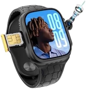 Modio ST10 Smart Watch 2.2 Inch Full Screen Display With 4G SIM card Support 3 Pair Straps and Wireless Charger For Ladies and Gents (Black)