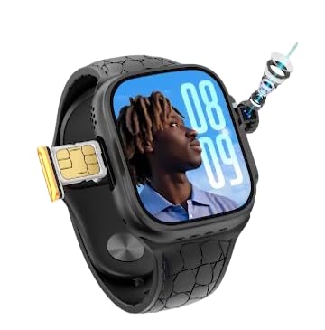 Modio ST10 Smart Watch 2.2 Inch Full Screen Display With 4G SIM card Support 3 Pair Straps and Wireless Charger For Ladies and Gents (Black)