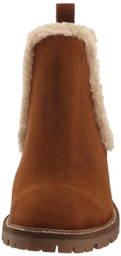 Steve Madden Women's Leopold Chelsea Boot, Camel Suede Fur, 7.5