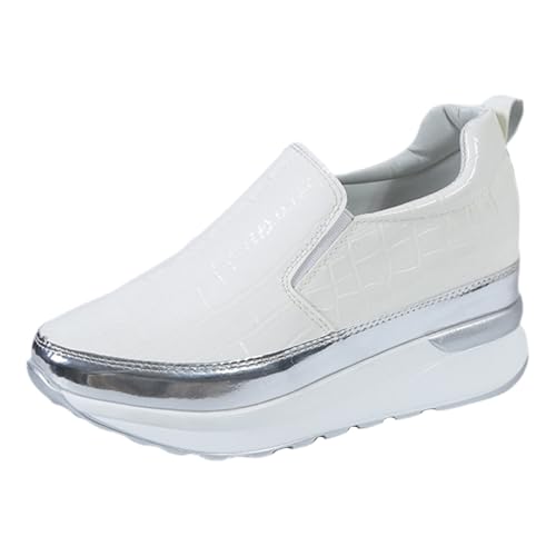Viaoragiosa Zapatillas Mujer Plataforma con Estampado Deportivas,Sneakers De CuñA Interna para Mujer,Resistente Al Agua,Resistencia Al Desgaste,para Fiestas,Viajes,Diario Casual
