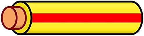K4 Auto & Marine Primary Electrical Wire Yellow W/Red Stripe 14 Gauge 100 Feet