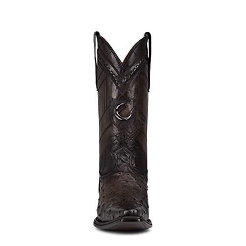 Cuadra Men's Cowboy Boot in Genuine Ostrich Leather Brown3