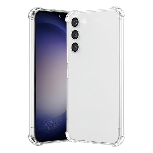 Image of Fashionury 3D Raised Transparent Crystal Clear Back Cover for Samsung Galaxy S23 5G | Shockproof Design | Anti-Slip Grip | Camera Protection | 360 Degree Protection Mobile Case