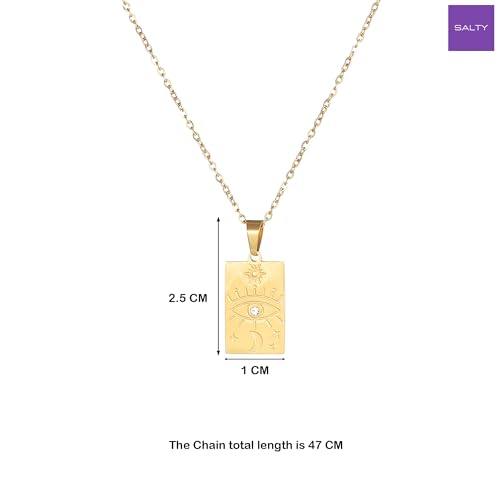 Image of SALTY Anti Tarnish Pendant Necklace for Women | Stylish Locket Neck Chain | Fashion Jewellery Accessories for Girls Boys | Minimal Jewelry | Ideal for Gifting - Scorpio | Gift for Diwali, Christmas, Marriage, Birthday