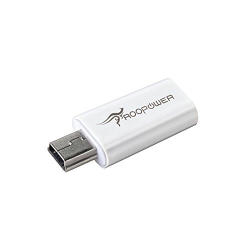 Roopower Mini USB to Micro USB Aadapter 2-Pack, Micro USB Female to USB Mini 5 Pin Male m/f Connector Adpater Charge and Data Sync for DC,DV,GPS and More-White