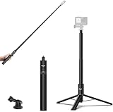 ULANZI TT52 59in Invisible Selfie Stick Tripod, Extendable Pole Selfie Stick Handle Grip Compatible with DJI OSMO 360/OSMO Pocket 3/Insta 360 x5 x4 x3 w Adapter for G-O P-RO Hero 13 12 11 10 9 8 7 6