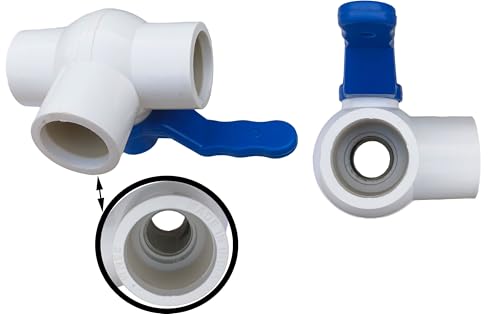 Image of ESEKSAFAR Plain UPVC T-Way Ball valve for (32-33) mm outer diameter pipe fitting (1 inchinch BSP Long handle)