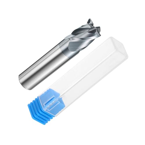 Image of HARFINGTON Carbide Square Nose End Mill Bit 5 /8 inch Cut Dia 4 Flutes TiAlN Coated Milling Cutter for Hardened Steel Metal (5 /8 inch Shank 3 /4 inch Cut Length 3 inch Long 30 Degree Helix HRC53-55)