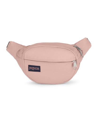 Image of JanSport Fifth Avenue Fanny Pack Crossbody Bags for Women, Men - Stylish, Durable Waist Bag with Adjustable Belt, Main Zippered Pocket, Quick Stash Pocket, Travel Essentials, Misty Rose
