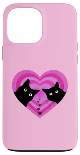 �s���N�̃n�[�g�^�̓�����2�̍��L�̃V���G�b�g �X�}�z�P�[�X iPhone 13 Pro Max �p