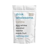 drink wholesome Vanilla Egg White Protein Powder for Sensitive Stomachs | Minimally Processed, Whole-Food Protein | Additive-Free, Dairy-Free, Gluten-Free | Low FODMAP