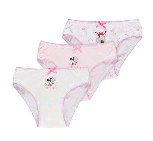 Ellepi Braguitas Niña Minnie Slip Ropa Interior Disney Niña Chica Algodón Elástico Suave Colores Niños Regalo Cumpleaños Vestimenta, Minnie., 6-7 Años | Ya disponible en tu tienda friki favorita! En mundofriki.es!