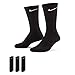 Price comparison product image Nike Unisex's U NK EVERYDAY CUSH CREW 3PR Socks, Black/(White), L