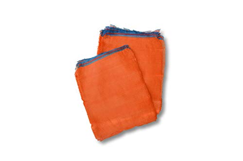 AGRI plus 100 bolsas de verduras naranja con cordón I 43 x 63 cm I diferentes tamaños I bolsas de malla gruesa con 10 kg de volumen I bolsas de almacenamiento para cebollas, zanahorias y frutas