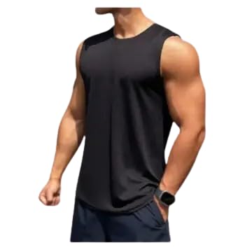Men's Solid and Colorblock Sleeveless Gym Vest and Active Vest