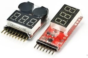 KASOTEK RC Lipo Digital Battery Checker 1-8 Cell Battery Voltage Checker with Warning Alarm + 2-6 Cell Lipo Digital Battery Voltage Checker