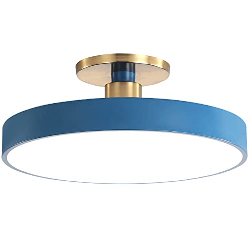 Plafonnier à lumière blanche LED de salon et chambre ronde en fer