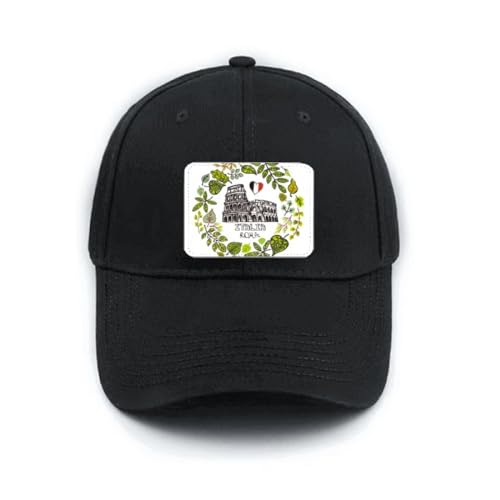 Casquette de baseball noire avec broderie Italie et fermeture réglable