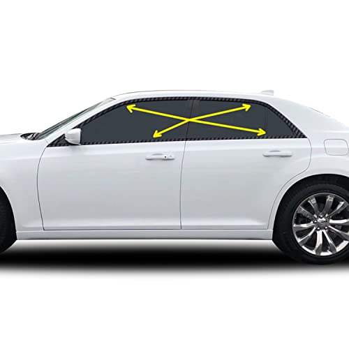 Optix Window Trim Chrome Delete Blackout Precut Vinyl Wrap Overlay Kit Compatible with and Fits Chrysler 300 2011-2020 - Carbon Fiber Black