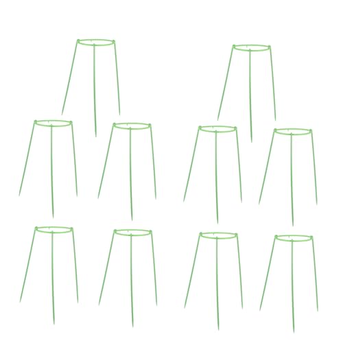 TOYANDONA 10sätze Pflanzenstützkäfig Einlagiger Pflanzenhalter Blumenstützstange mit Ringen Blumenhalterung Pflanzenring mit Pflanzenbefestigungsstange aus Kunststoff für Gartenanwendung