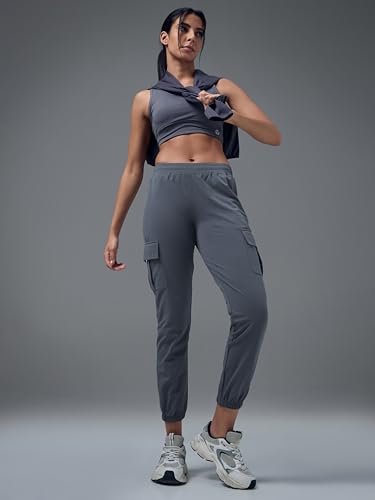 Image of Women's Polyester Regular Fit 4 Pocket Solid Cargo with SPF50+, 2 Way Stretch, UV Protection for Activewear, Regular Use