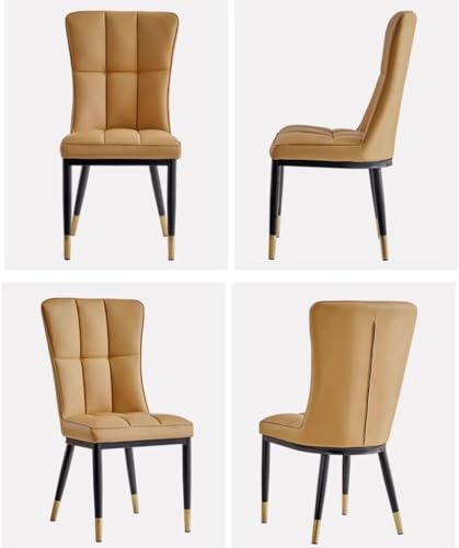 Ensemble de 2 chaises de comptoir résistantes avec structure en métal et assise cuir - 5