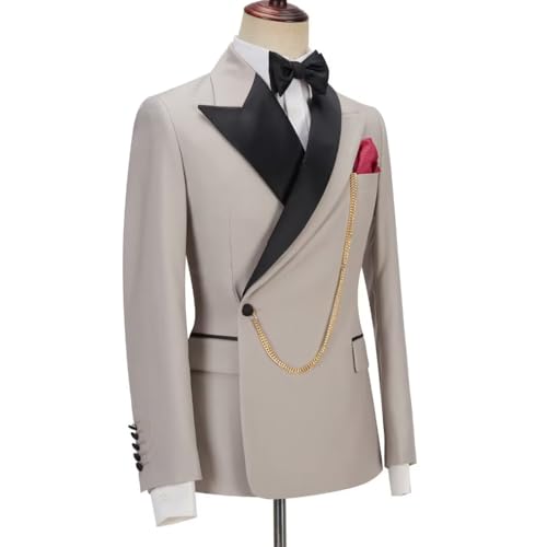 Men's Suit 2 Piece Slim Fit Formal One Button Tuxedo Blazer Jacket Pants for Wedding Prom Party3