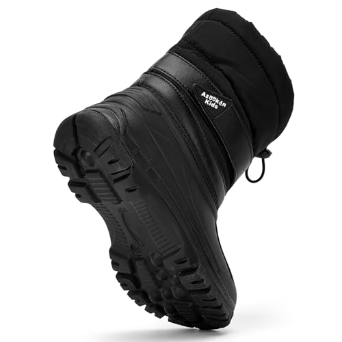 Azooken Kid's Snow Boots Winter Waterproof Slip Resistant Cold Weather Shoes(Little Kid/Big Kid)4