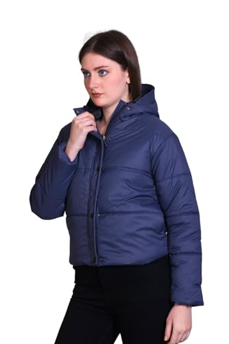 Image of SANE ORIGINALS Hooded Winter Jacket for Women in Full Zipper || Stylish Semi Crop Warm Jacket for Women Winter Wear with Hood ||