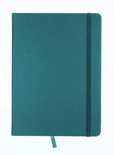 Image of Sketchbook Kangaro A5 Dark Turquoise PU Hard Cover 80 Sheets 140 g Cream Paper with Elastic Band and Ribbon