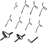 11 Stück/Set Schwarz Angeln Fliegenrutenführungs-Set Edelstahlrahmen DIY Augenringe Verschiedene Größen Führung Korrosionsbeständige Angelrutenführung Fliegenrutenführungen und Spitzen