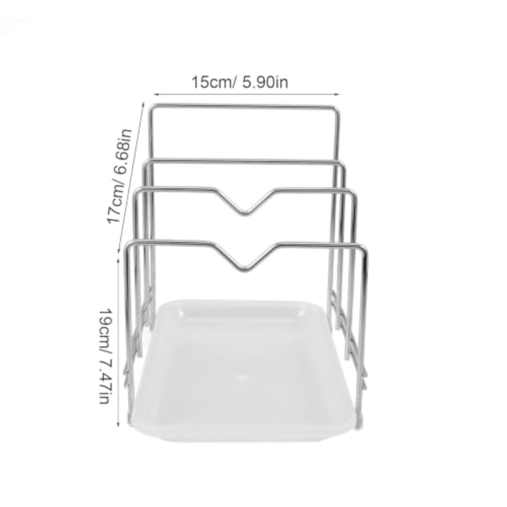 Cutting Board Holder with Tray, Three-compartment Lid Organizer