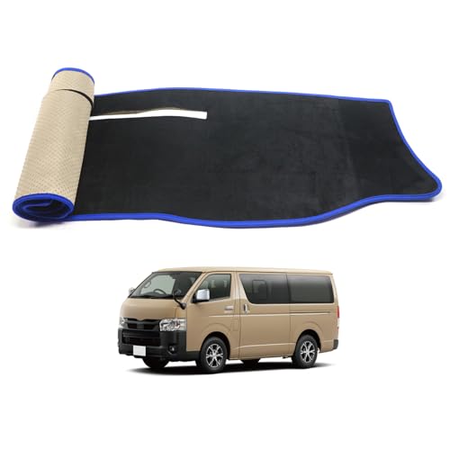 Kasinfly ハイエース200系 ダッシュボードマット 反射防止 滑り止め ワイドボディー用 ダッシュボードマットカバー 日焼け防止 傷隠し 1型 2型 3型 4型 5型 6型 7型 車用ダッシュボードマット インテリアアクセサリー 触り心地良い ブル