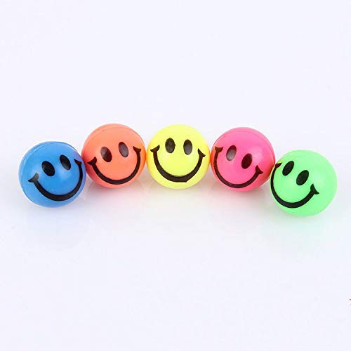 WUWE 30 pcs Bouncy Balls Colorful Smiling face Elastic Ball Rubber Children's Toy Ball