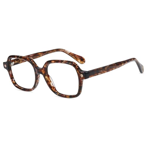 Image of Firmoo Blue Light Blocking Glasses Flower Decor Square Frames Computure Gaming /TV /Phones Glasses for Women
