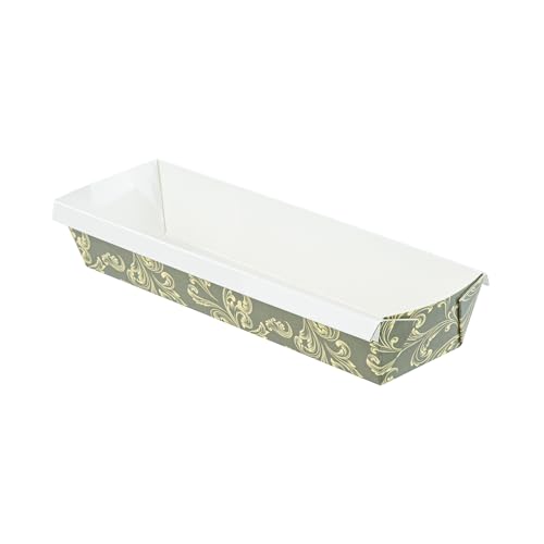 Restaurantware Dark Green Vintage Floral Paper Baking Trays 100 Count