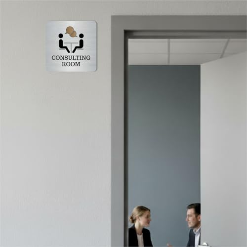 Image of CONFERENCE, CONSULTING ROOM Sign, 8x8 Inch, Durable Steel, Dual Mount