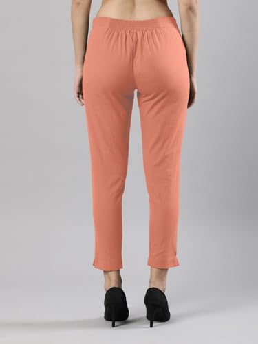 Image of Femmora Comfortable Fit Solid Straight Pant, Breathable Cotton Fabric with Side Zip Button Closure, for Women, Pack of 1