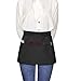 Viedouce Grembiuli 3 Pezzi, Mezzo Grembiuli da Cucina con 3 Tasche per Ristorante Chef Cameriera Cameriere Grembiule per Uomo Donna,Nero