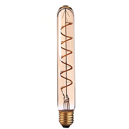 Vintage Edison LED Light Bulb 4W, E27 Screw Bulb Retro Old Fashioned LED Spiral (T185),Packaging May Vary