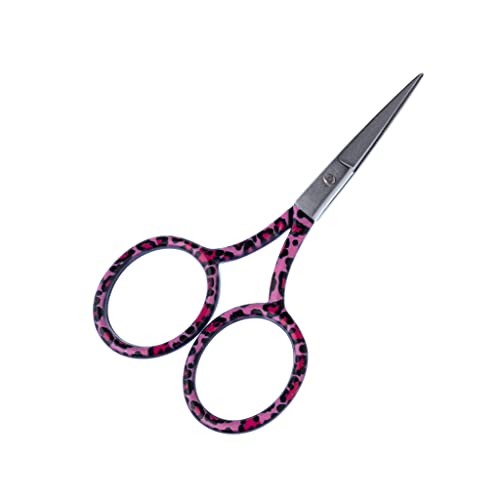 The Quilted Bear Pink Leopard Print Embroidery Scissors, Sharp 3.5" Blades for use as Embroidery Cross Stitch, School