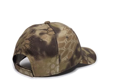 Image of Camouflage Flag Patch Trucker Hat - Cotton Canvas, Mesh Back, Structured High Crown, Plastic Snap Closure, One Size