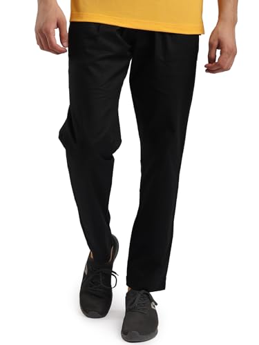 Image of Rupa Bumchums Men's Easy Care Cotton-Linen Relaxed Fit Trousers with Adjustable Drawstring and Secure Zip Pockets