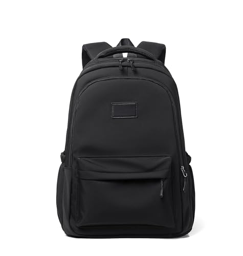 Water-Resistant Casual Backpack – Lightweight Travel Daypack with Laptop Compartment & Multi-Pocket Design (Black)2