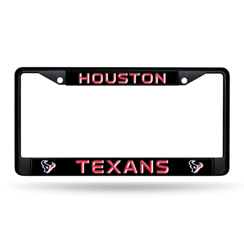 Rico Industries NFL Football Houston Texans Black License Plate Frame 12